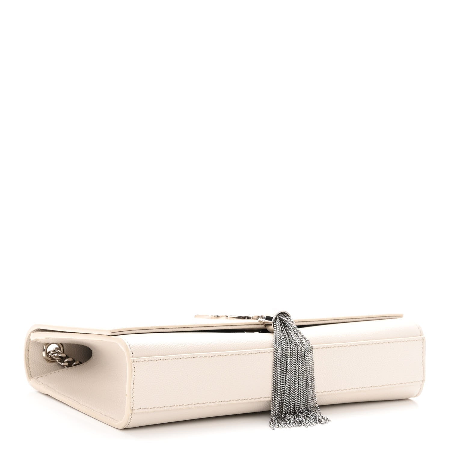 Saint Laurent Smooth Calfskin Medium Classic Monogram Kate Tassel Satchel White 4 of 10