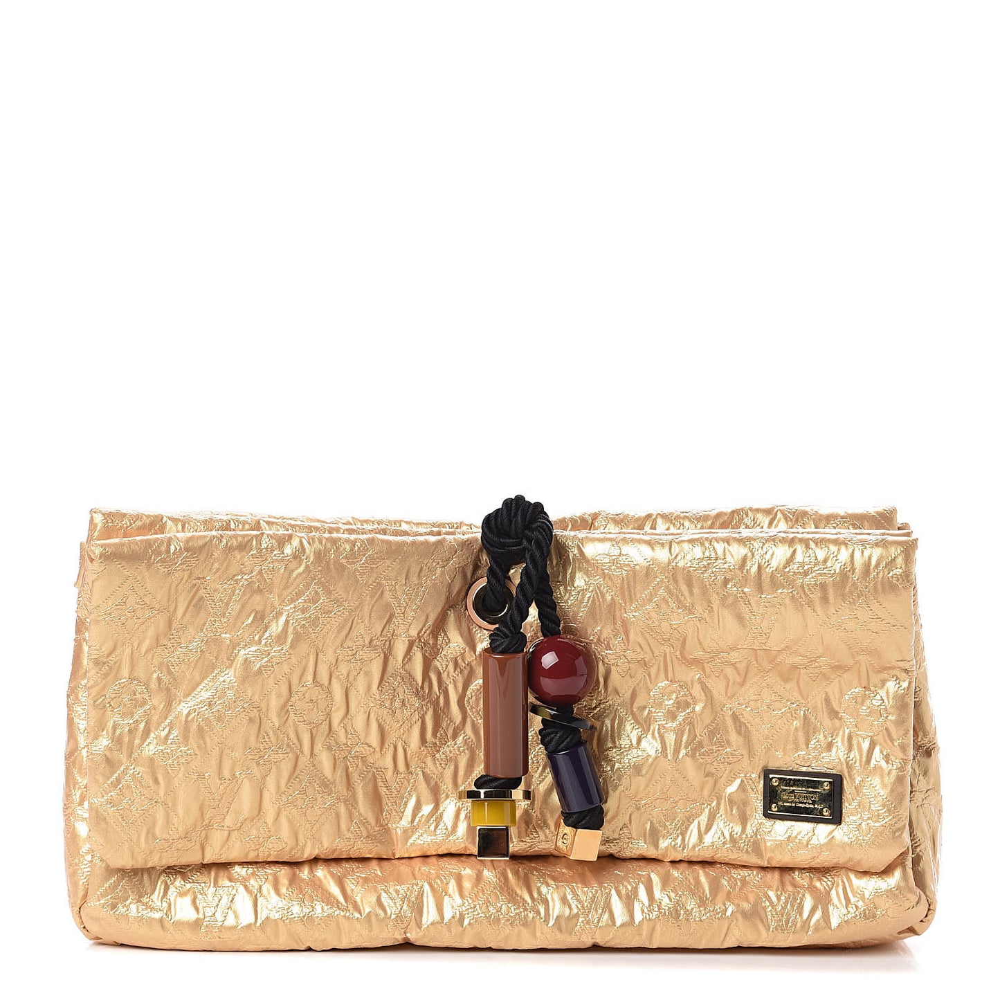 Jacquard Quilted Monogram Limelight African Queen Clutch Masai