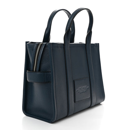 Marc Jacobs Grained Calfskin Medium The Tote Bag Blue Sea 3 of 11