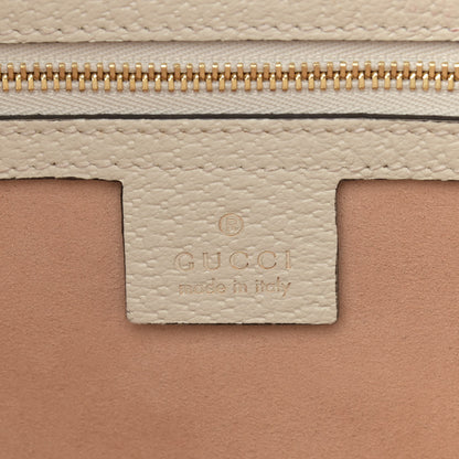 Gucci GG Supreme Monogram Textured Dollar Calfskin Web Medium Ophidia Shopping Tote Beige Ebony Mystic White 6 of 10