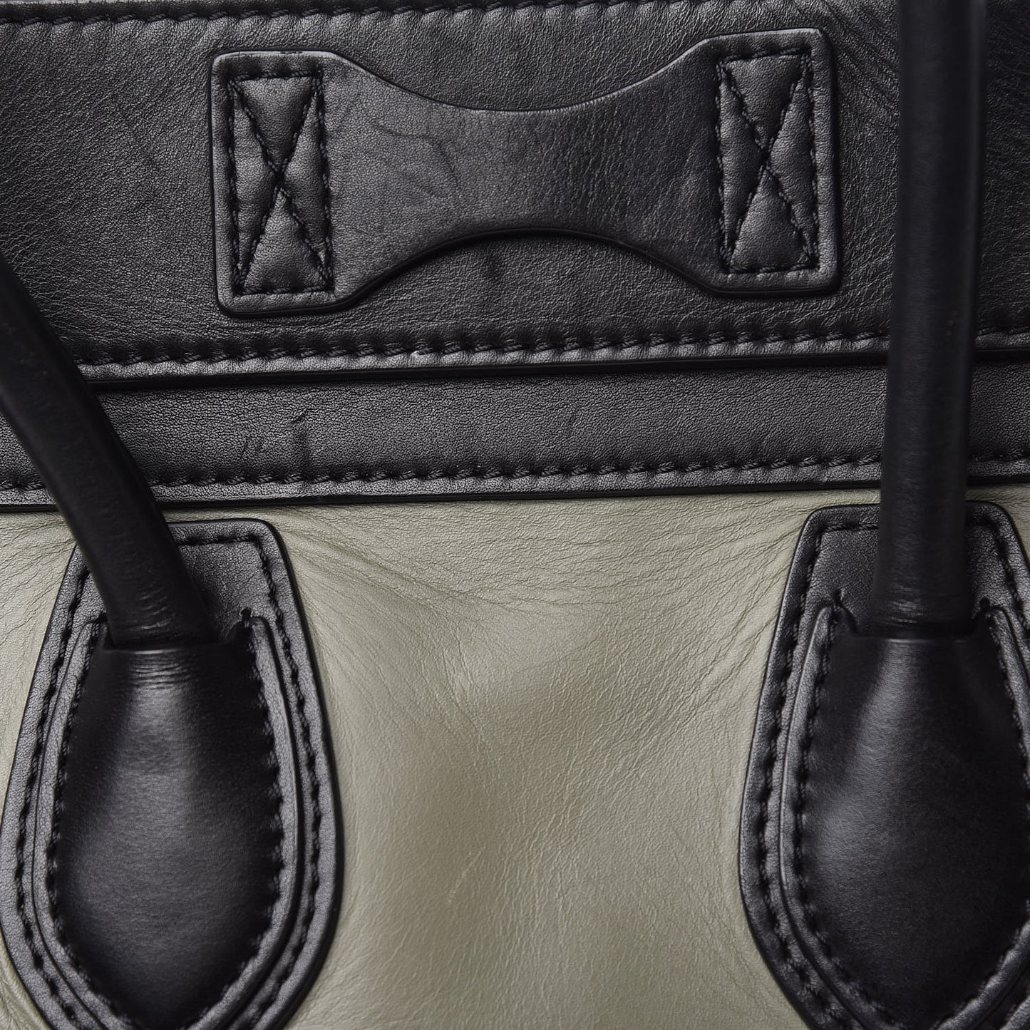 Satin Calfskin Suede Micro Tri-Color Luggage Almond