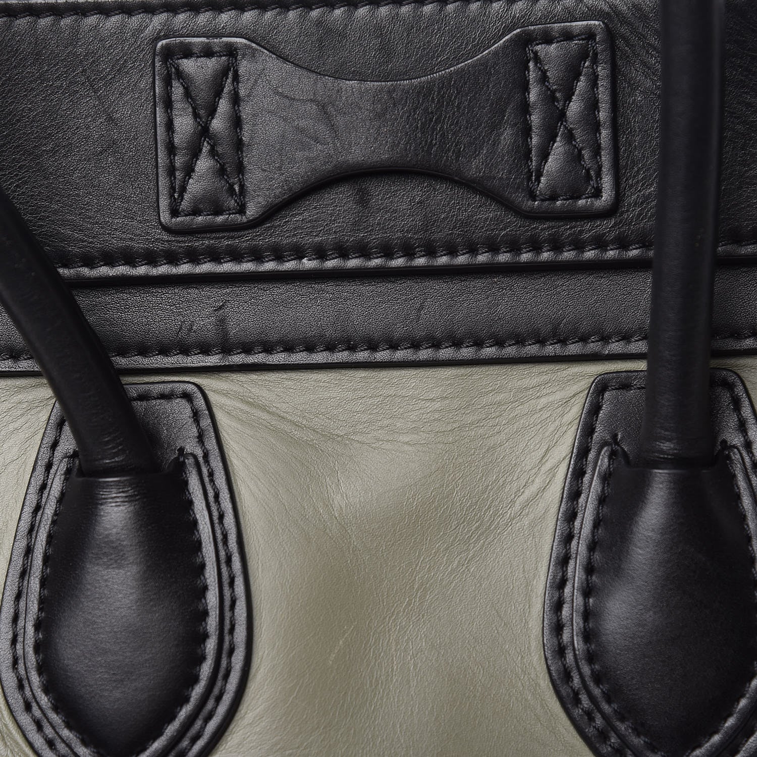 Celine Satin Calfskin Suede Micro Tri-Color Luggage Almond 12 of 15