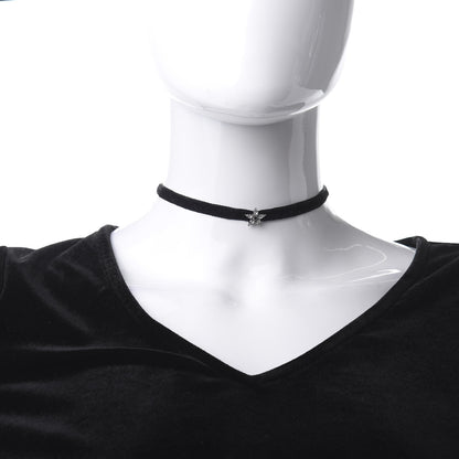 Christian Dior Velvet Crystal Star Choker Necklace Black 2 of 4