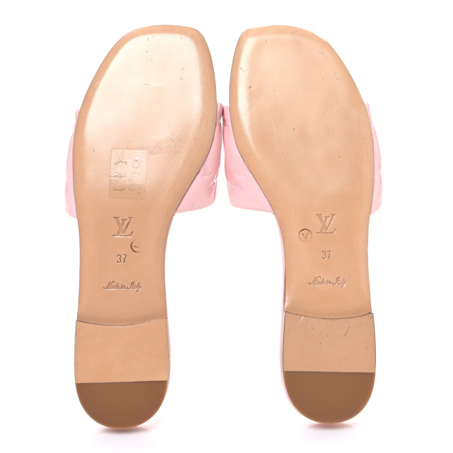 Louis Vuitton Lambskin Embossed Monogram Revival Flat Mules 37 Light Pink 7 of 10
