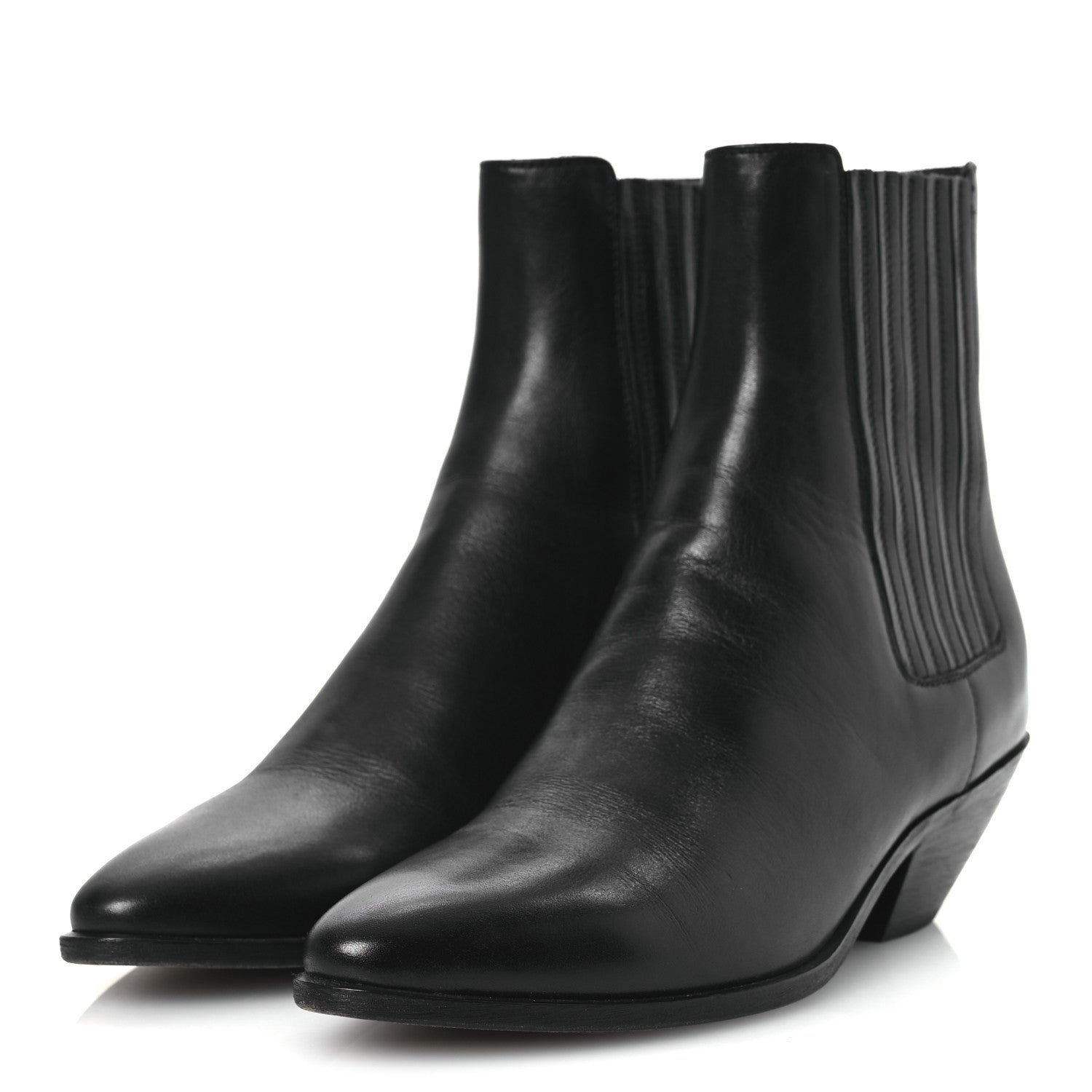 Saint Laurent Calfskin Brit Souple Ankle Boots 37.5 Black 4 of 11