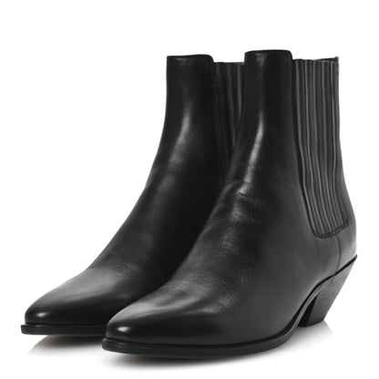 Saint Laurent Calfskin Brit Souple Ankle Boots 37.5 Black 4 of 11