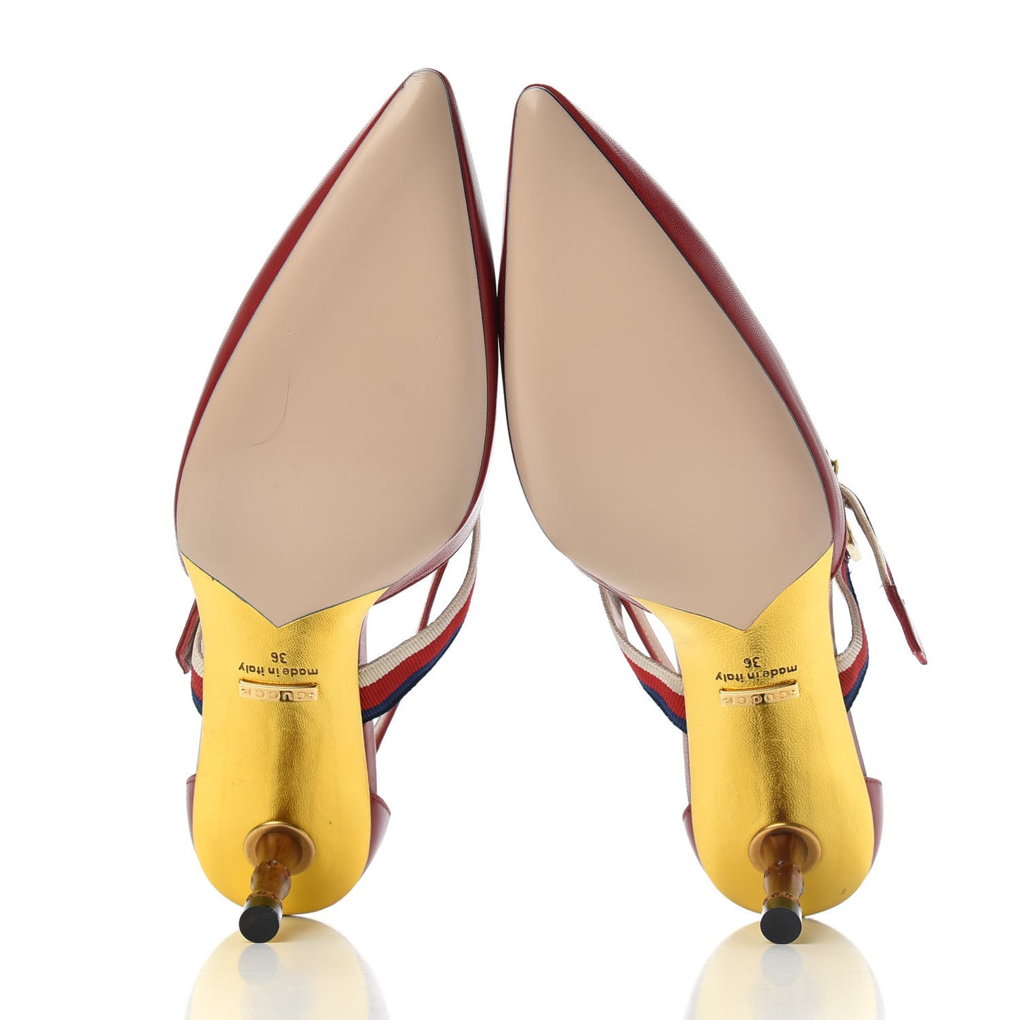 Malaga Kid Grosgrain Sylvie Web Bamboo Mules 36 Hibiscus Red