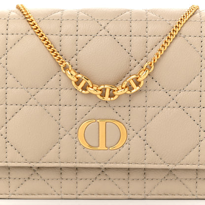 Christian Dior Supple Calfskin Caro Pouch with Chain Sand 8 of 12