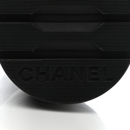 Chanel Shiny Lambskin Quilted Lace Up Combat Boots 38 Black 7 of 9