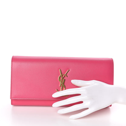 Saint Laurent Grain De Poudre Classic Monogram Cassandre Clutch Lipstick Fuchsia 2 of 7