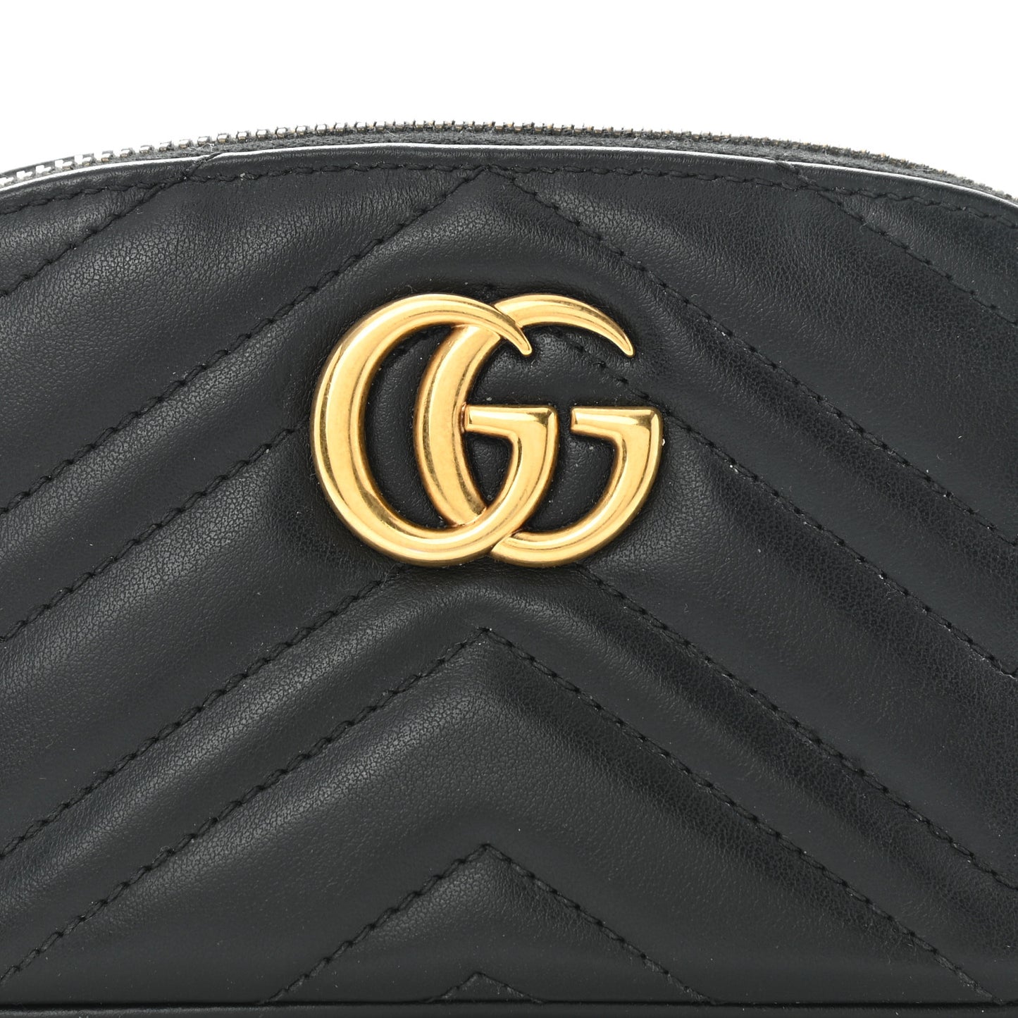 Calfskin Matelasse GG Marmont Pouch Cosmetic Case Black