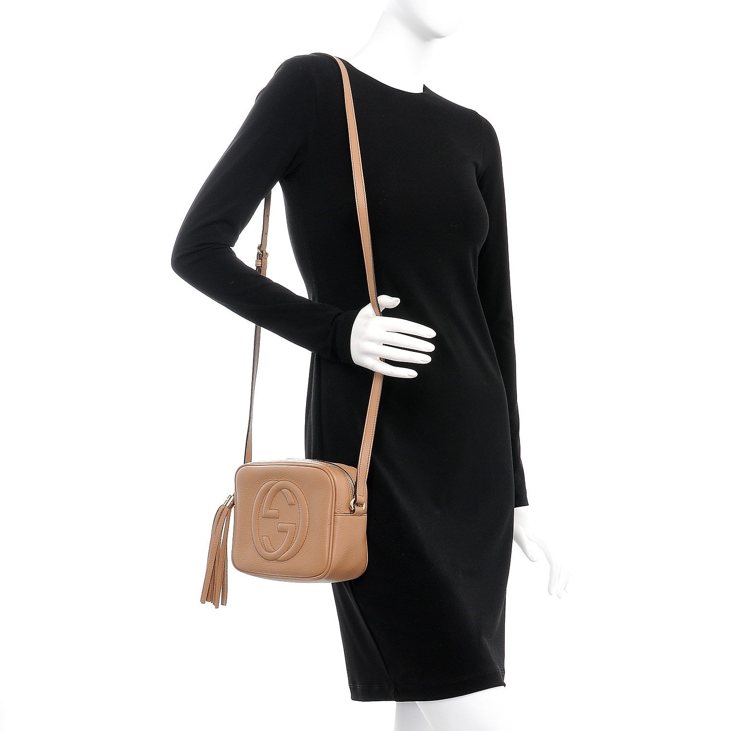 Gucci Pebbled Calfskin Small Soho Disco Bag Rose Beige 2 of 8