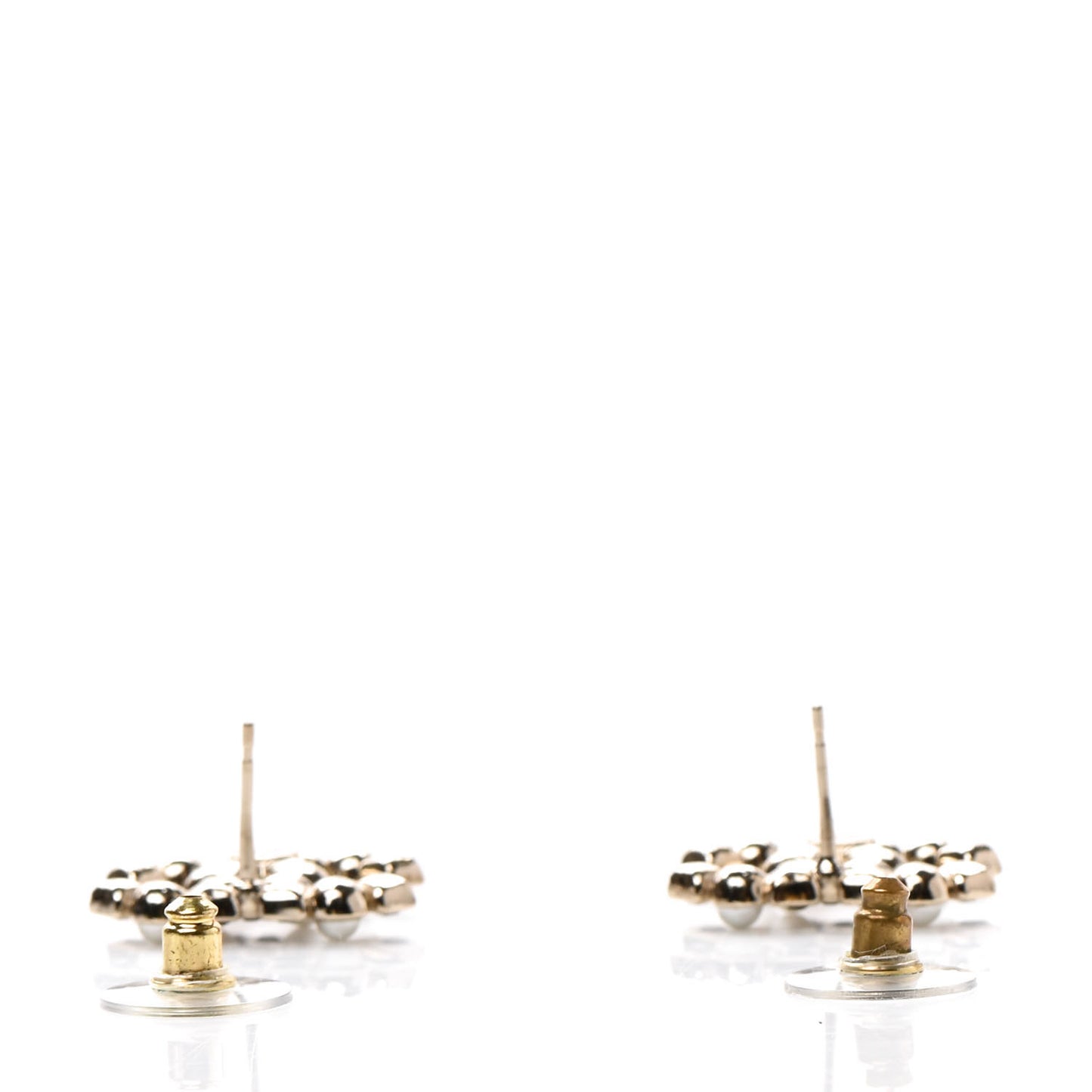 Pearl Crystal CC Earrings Gold Black