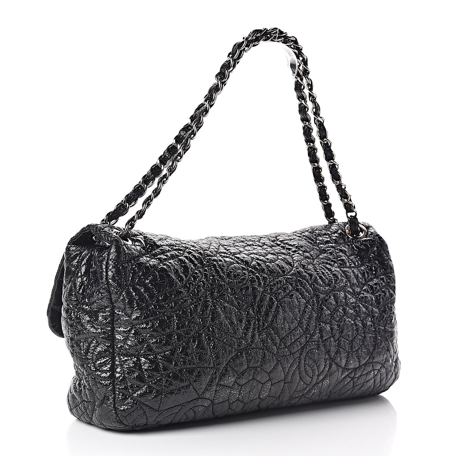 Chanel Vinyl Graphic Edge Flap Black 3 of 15