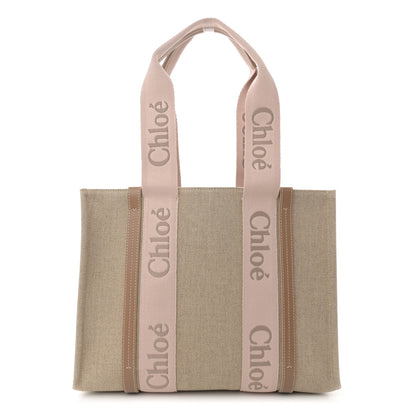 Chloe Linen Calfskin Medium Woody Ribbon Tote Blushy Beige 1 of 11