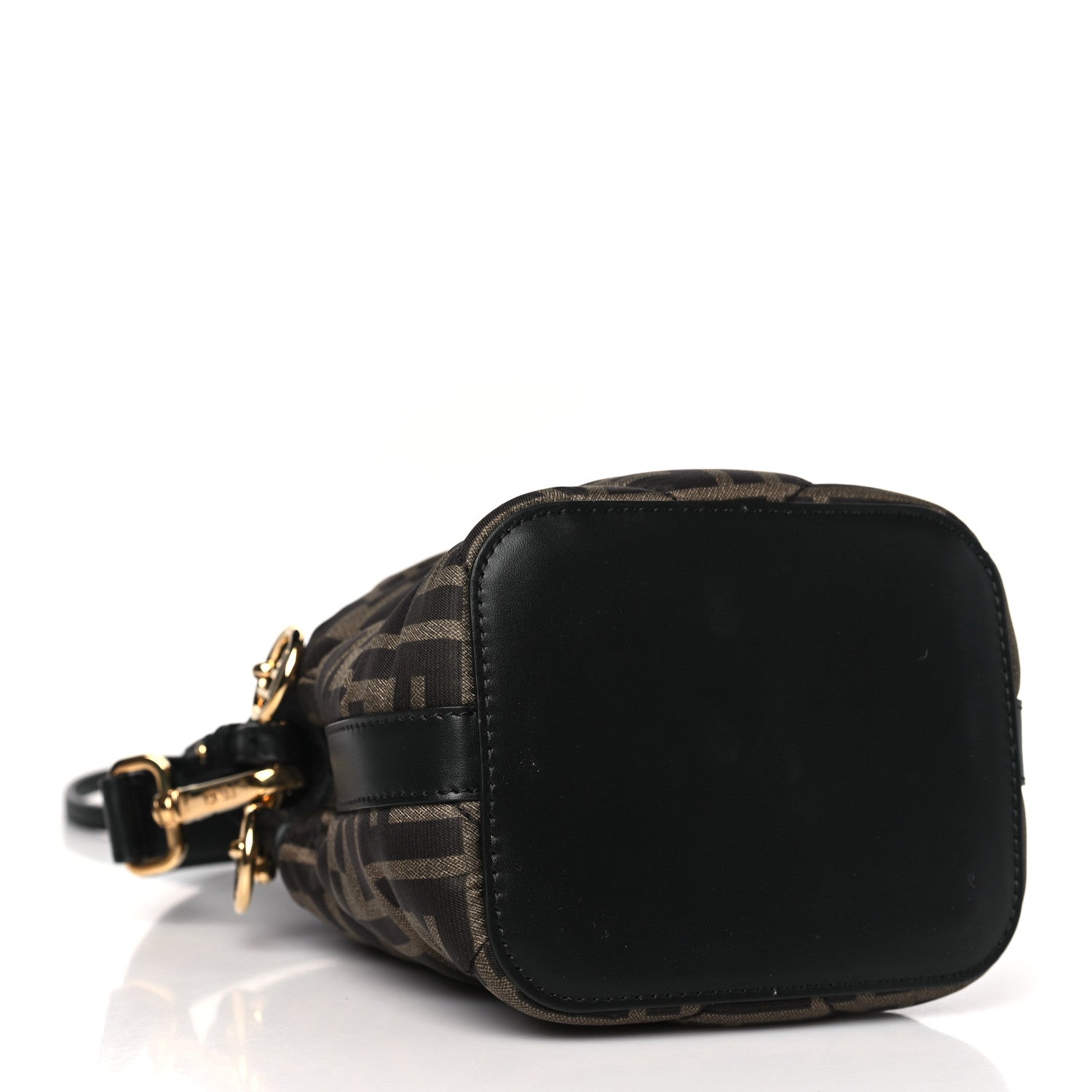 Fendi Silk Vitello King FF 1974 Quilted Mini Mon Tresor Bucket Bag Tobacco Moro 4 of 10