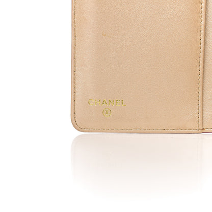 Chanel Lambskin Camellia Embossed Yen Wallet Fuchsia 5 of 13