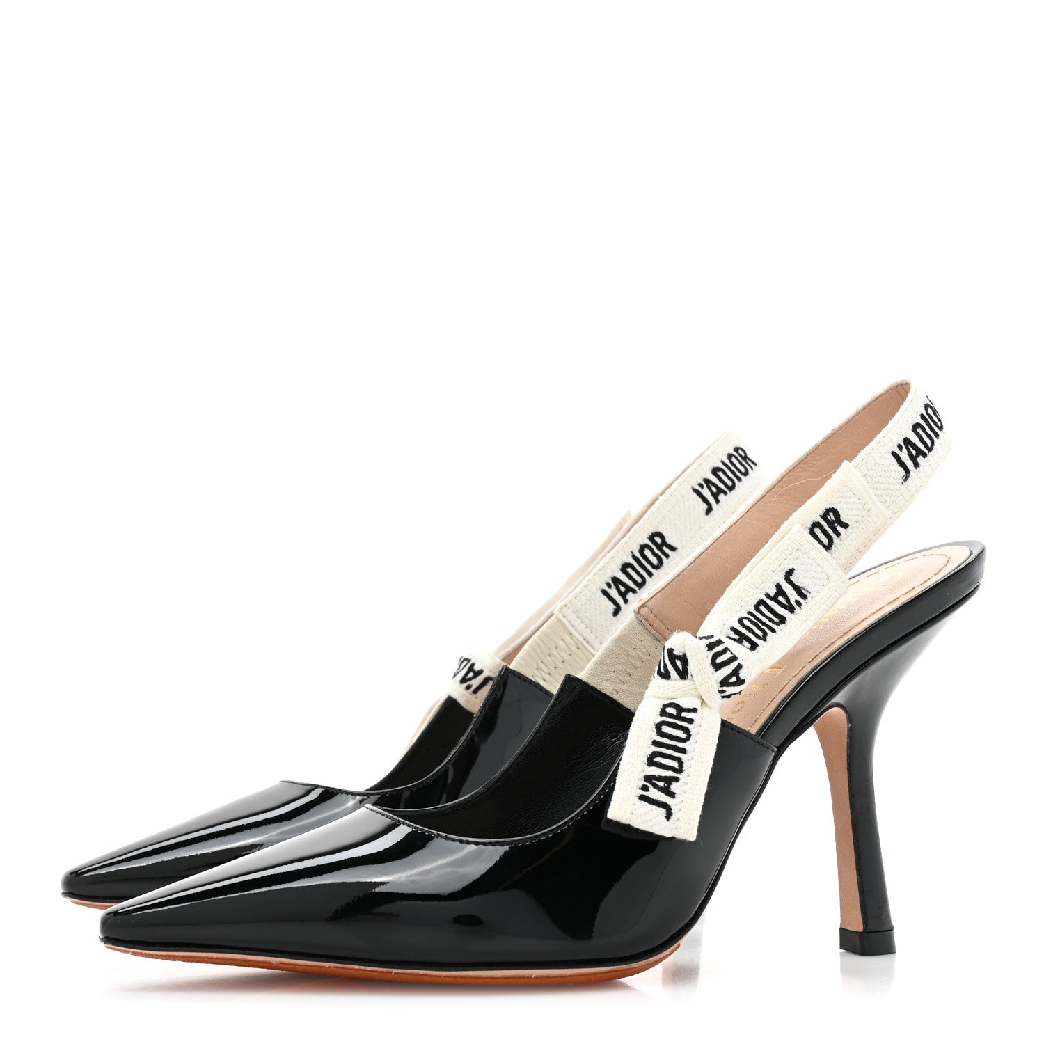 Christian Dior Patent Ribbon J'Adior Slingback 100mm Pumps 35 Black 3 of 9