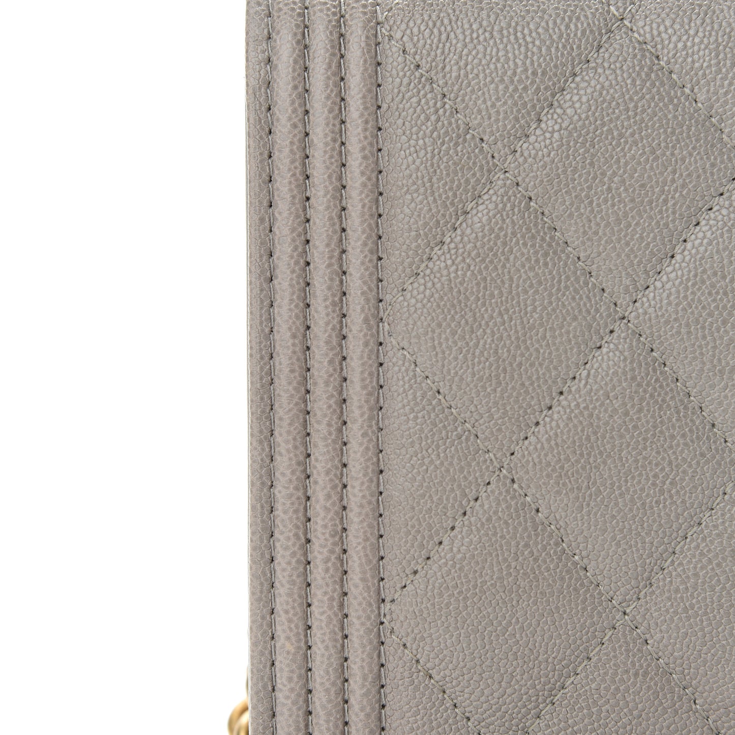 Caviar Quilted Boy Wallet On Chain WOC Grey