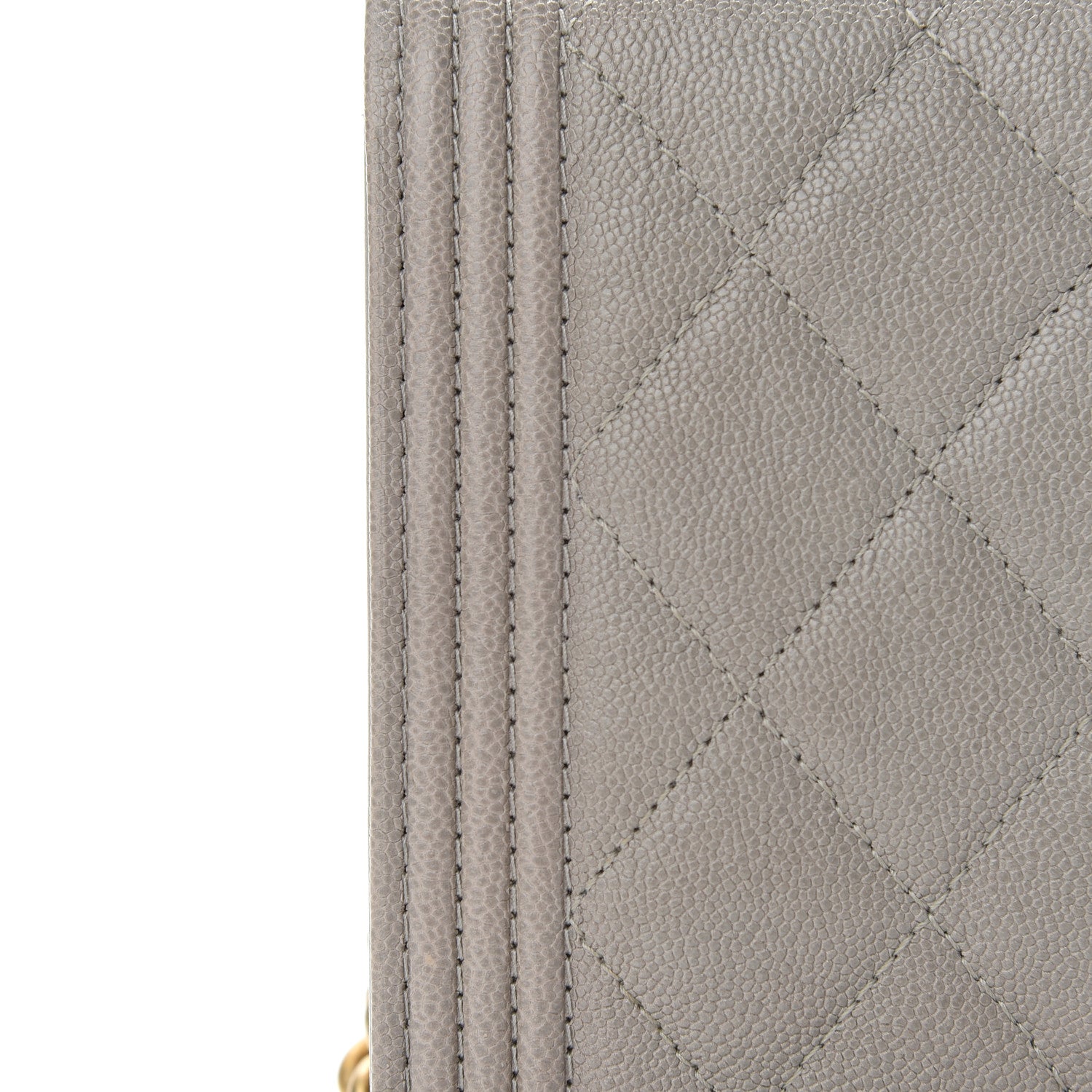 Chanel Caviar Quilted Boy Wallet On Chain WOC Grey 10 of 10
