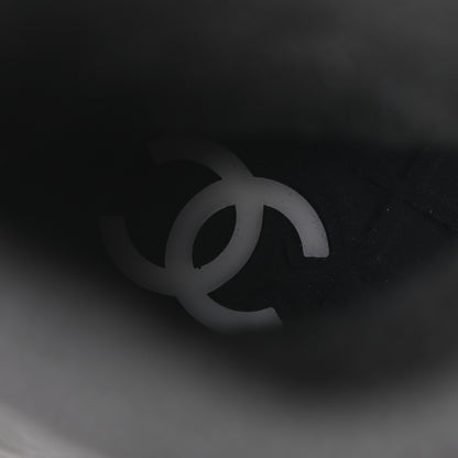 Chanel Suede Calfskin Knit CC Sneakers 40 Black Dark Gray 8 of 9