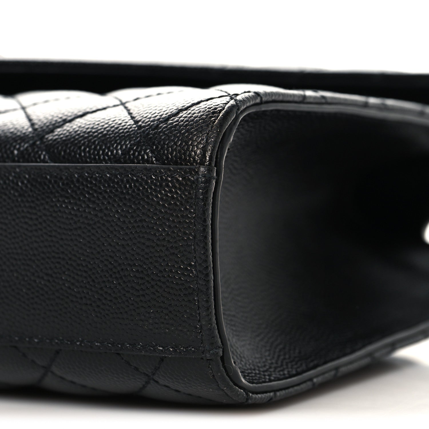 Saint Laurent Grain De Poudre Textured Mixed Matelasse Triquilt Medium Monogram Monochrome Satchel Black 9 of 9