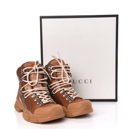 Gucci X SEGA Suede Calfskin GG Monogram Womens Flashtrek High-Top Sneakers 38 New Cuir Beige Ruggine 9 of 9