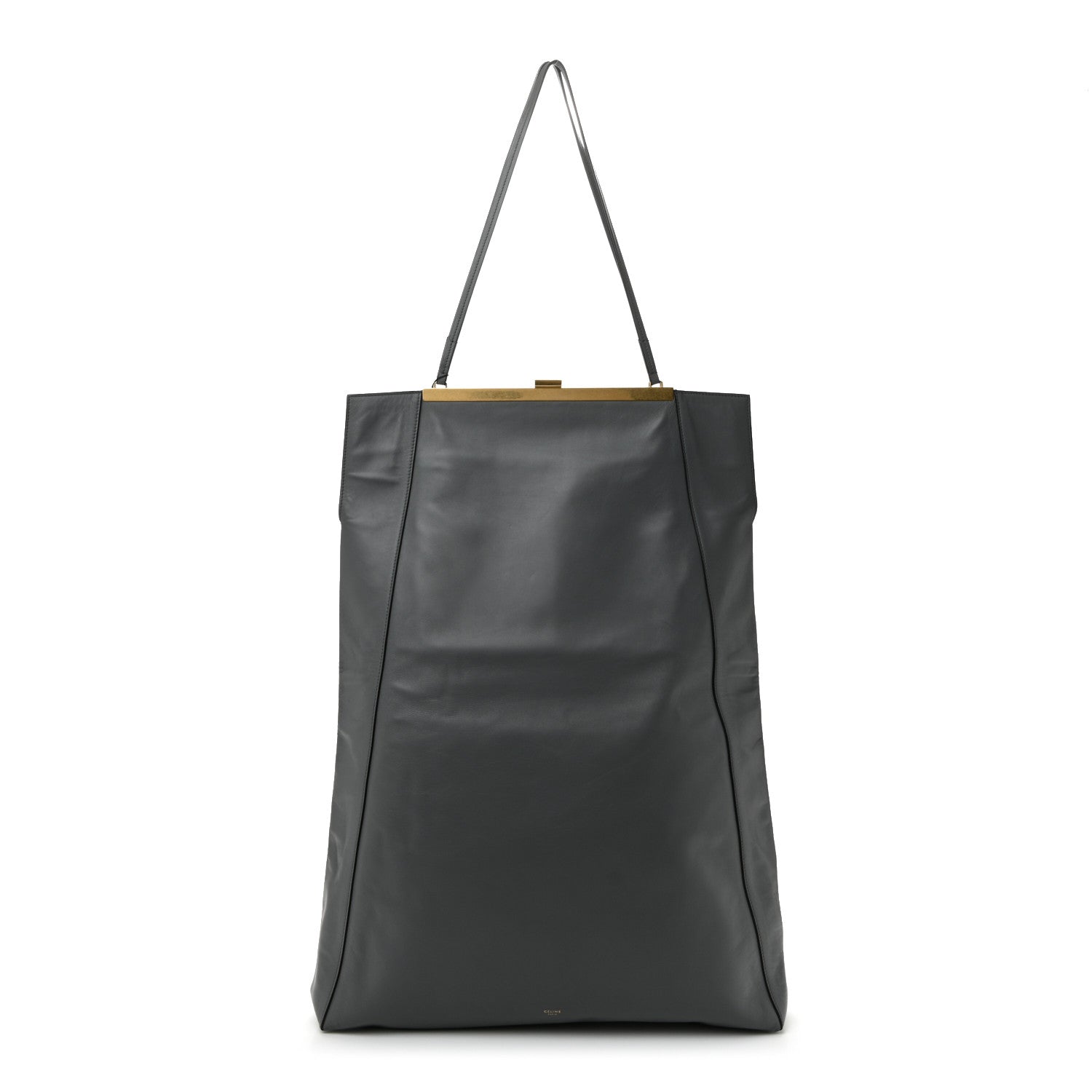 Celine Calfskin Vertical Clasp Cabas Grey 1 of 11