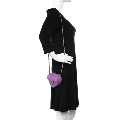 Chanel Lambskin Quilted CC In Love Heart Clutch With Chain Purple 2 of 12