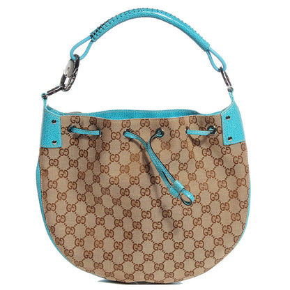 Gucci Monogram Drawstring Hobo Turquoise 1 of 7