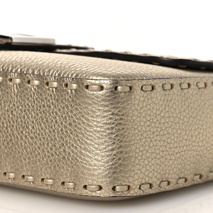 Fendi Cuoio Roma Sellerissima Nappa Sintetica Tape Stitch Baguette Platino 10 of 11