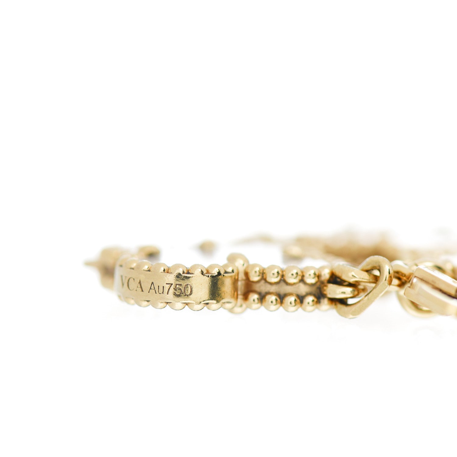 Van Cleef & Arpels 18K Yellow Gold Mother of Pearl 5 Motifs Vintage Alhambra Bracelet 4 of 5