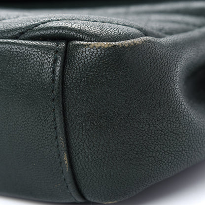 Saint Laurent Sheepskin Matelasse Chevron Monogram Medium College Bag Dark Green 13 of 13