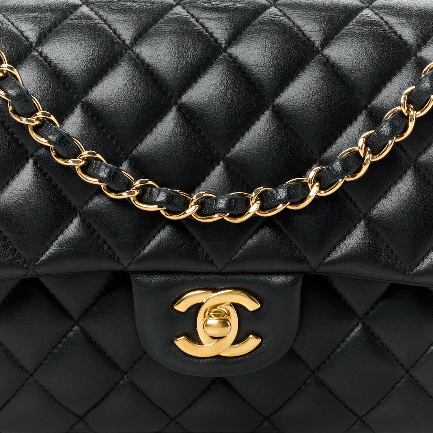 Chanel Lambskin Quilted Medium Double Flap Black 9 of 12