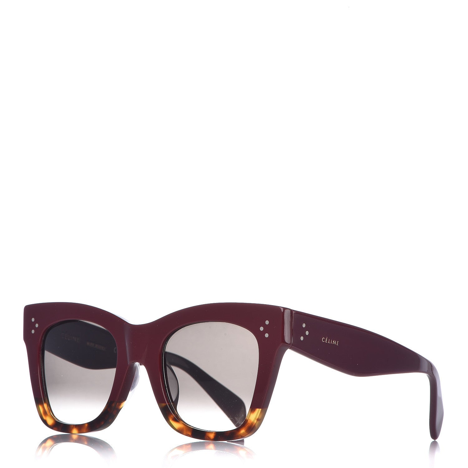 Celine Catherine Sunglasses CL 41098/F/S Burgundy Havana 1 of 6