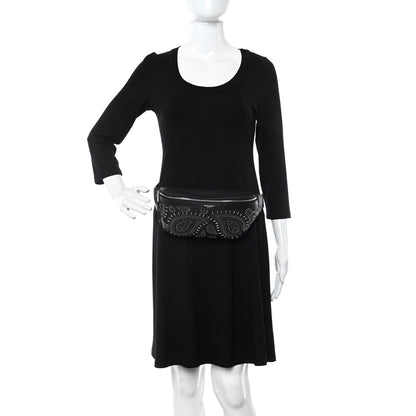 Saint Laurent Calfskin Studded Marsupio Belt Bag Black 2 of 11
