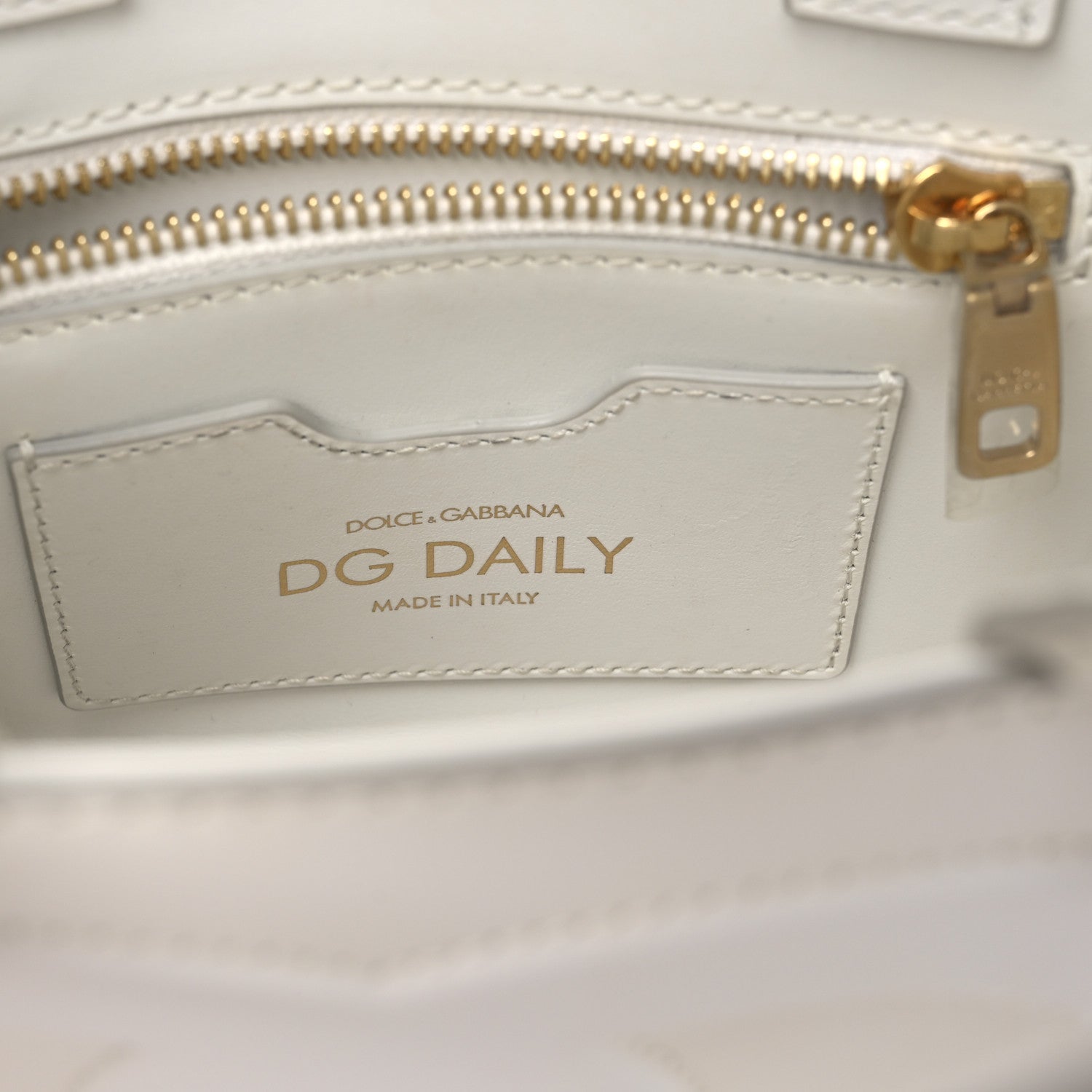 Dolce & Gabbana Calfskin Small DG Daily Shopper Tote White 6 of 10