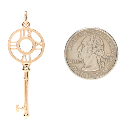 Tiffany 18K Rose Gold Diamond Atlas Key Pendant 2 of 4