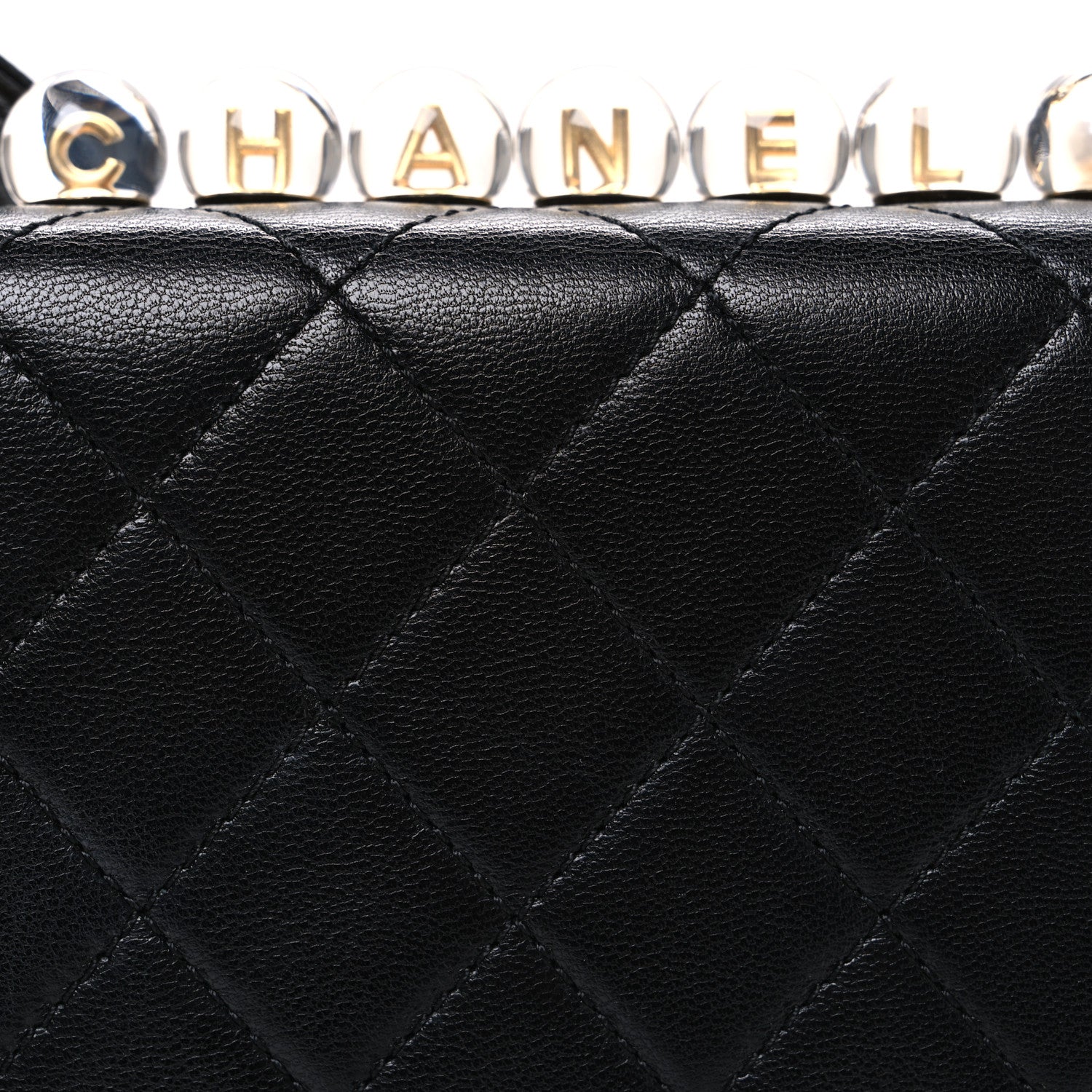Chanel Lambskin Quilted Chic Pearls Flap Black 8 of 10