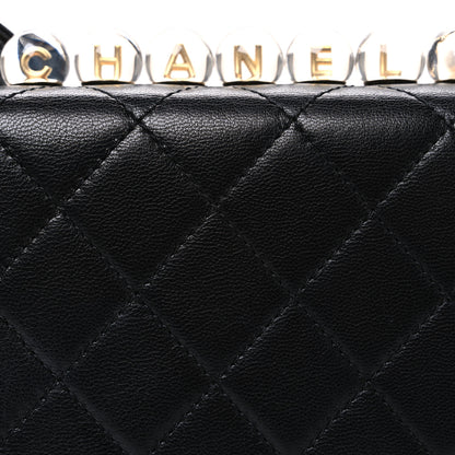 Chanel Lambskin Quilted Chic Pearls Flap Black 8 of 10
