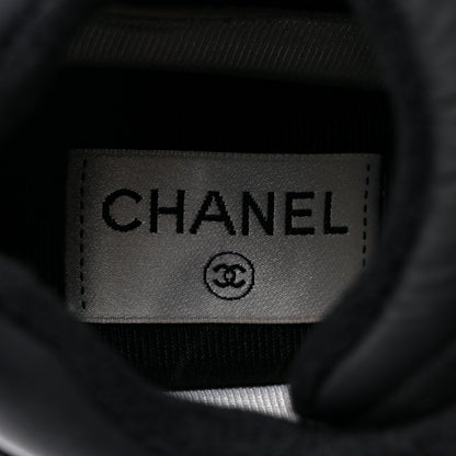 Chanel Nylon Calfskin Suede CC Sneakers 39 Black 6 of 9