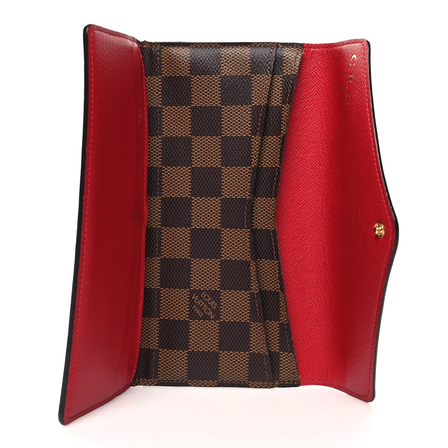Louis Vuitton Damier Ebene Josephine Wallet Red 6 of 13