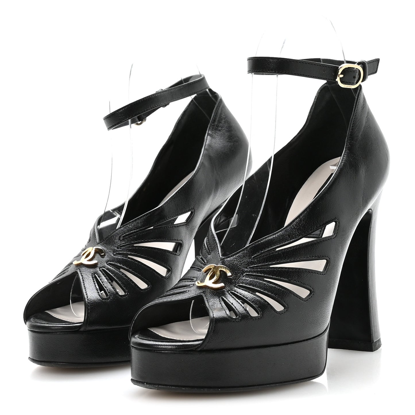Nappa CC Platform Sandals 38 Black