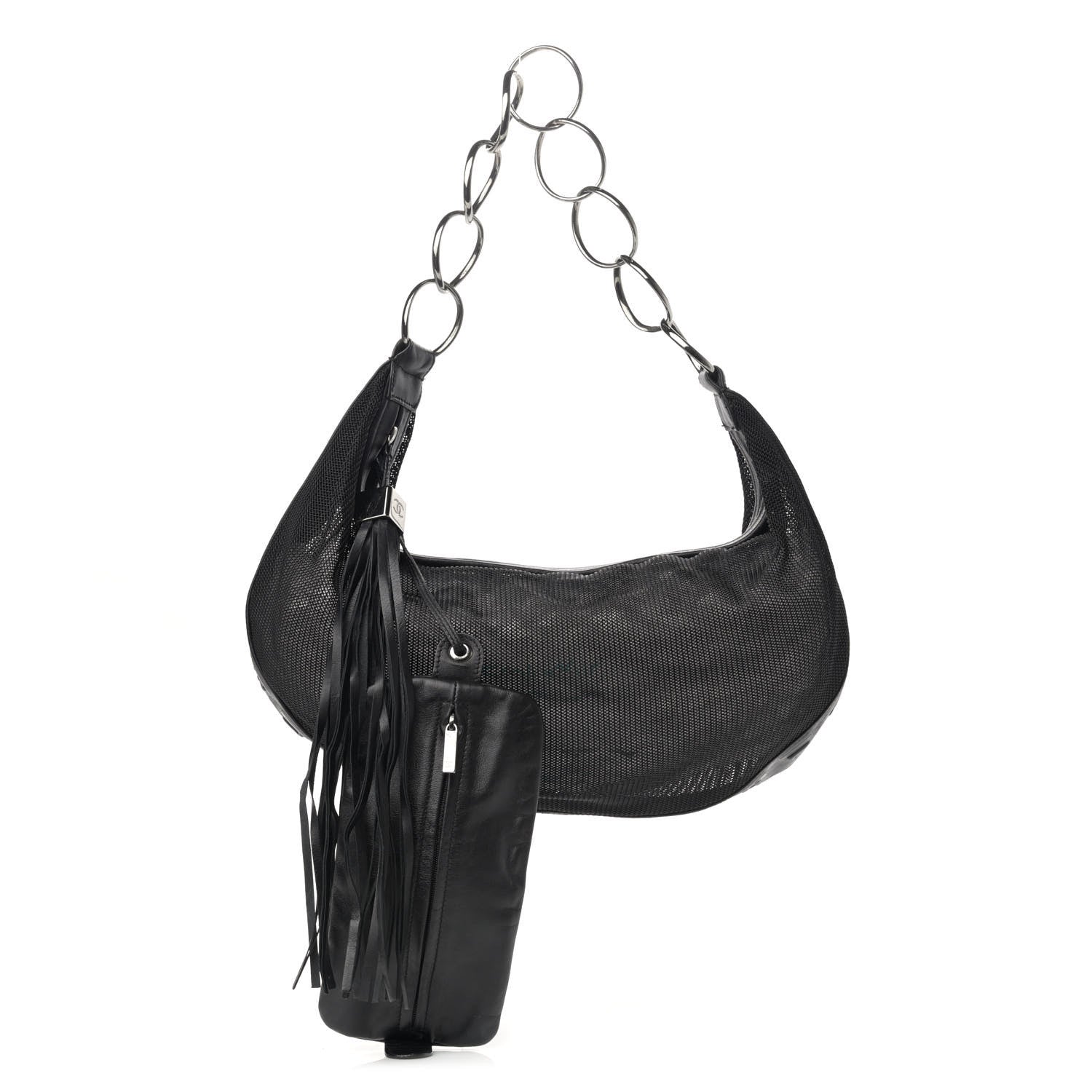 Chanel Mesh Calfskin Sport Tassel Hobo Black 1 of 13