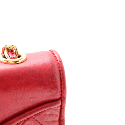 Chanel Lambskin Quilted CC Small Single Flap Red 12 of 13