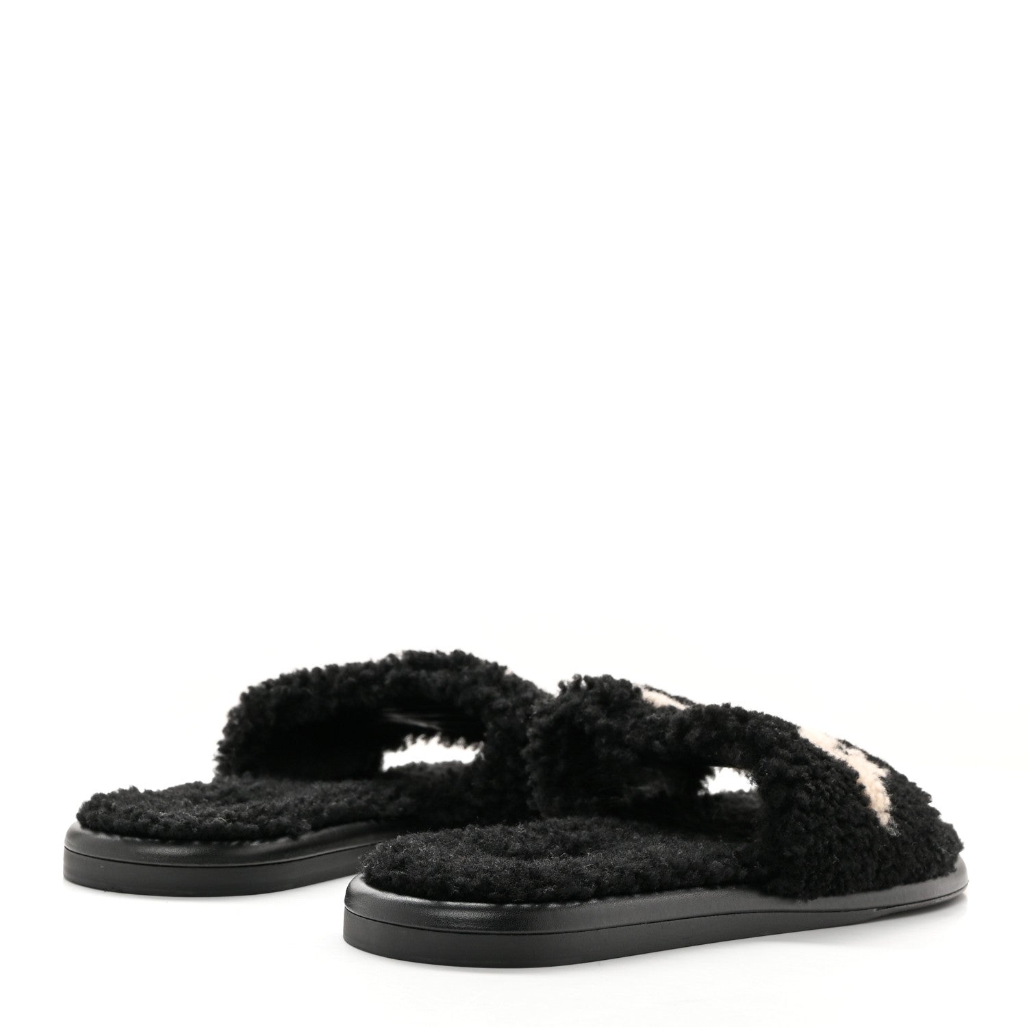 Louis Vuitton Shearling Magnetic Flat Mule 41 Black 4 of 8
