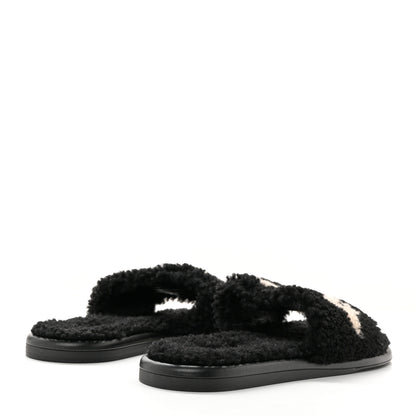 Louis Vuitton Shearling Magnetic Flat Mule 41 Black 4 of 8