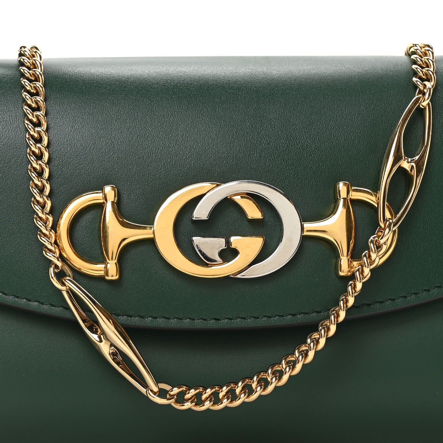 Gucci Smooth Calfskin Mini Zumi Shoulder Bag Vintage Green 8 of 10