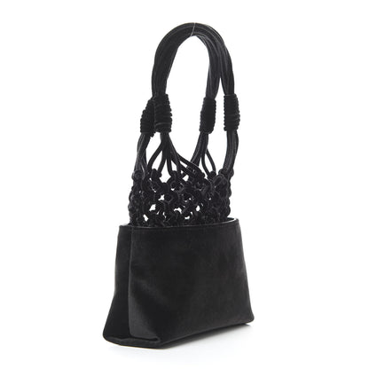 Stella McCartney Velvet Crystal Logo Knotted Tote Black 3 of 9