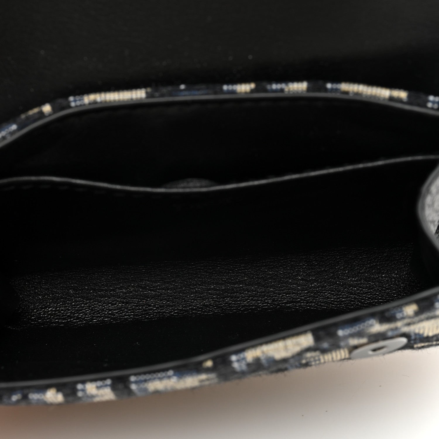 Christian Dior Oblique Calfskin Saddle Card Holder On Strap Black 6 of 10